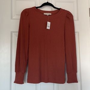 NWT Loft Ribbed Long sleeve top